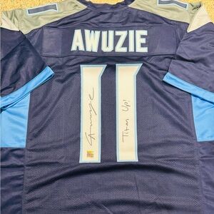 Chidobe Awuzie Signed Titans Jersey Inscribed Titan Up Playball Inc COA